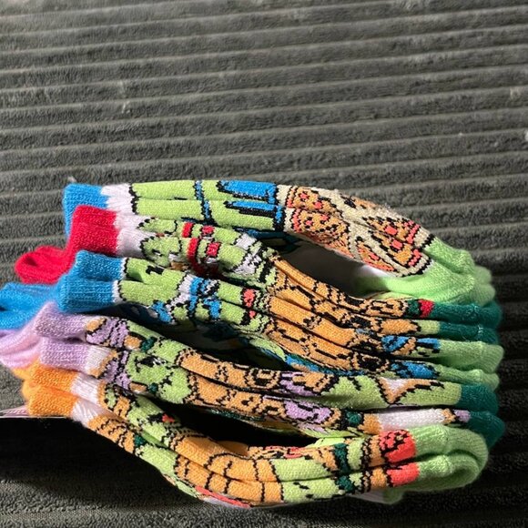 Boys TMNT no-show socks size 7½-3½ 2 packs of 5 pairs - Picture 4 of 10